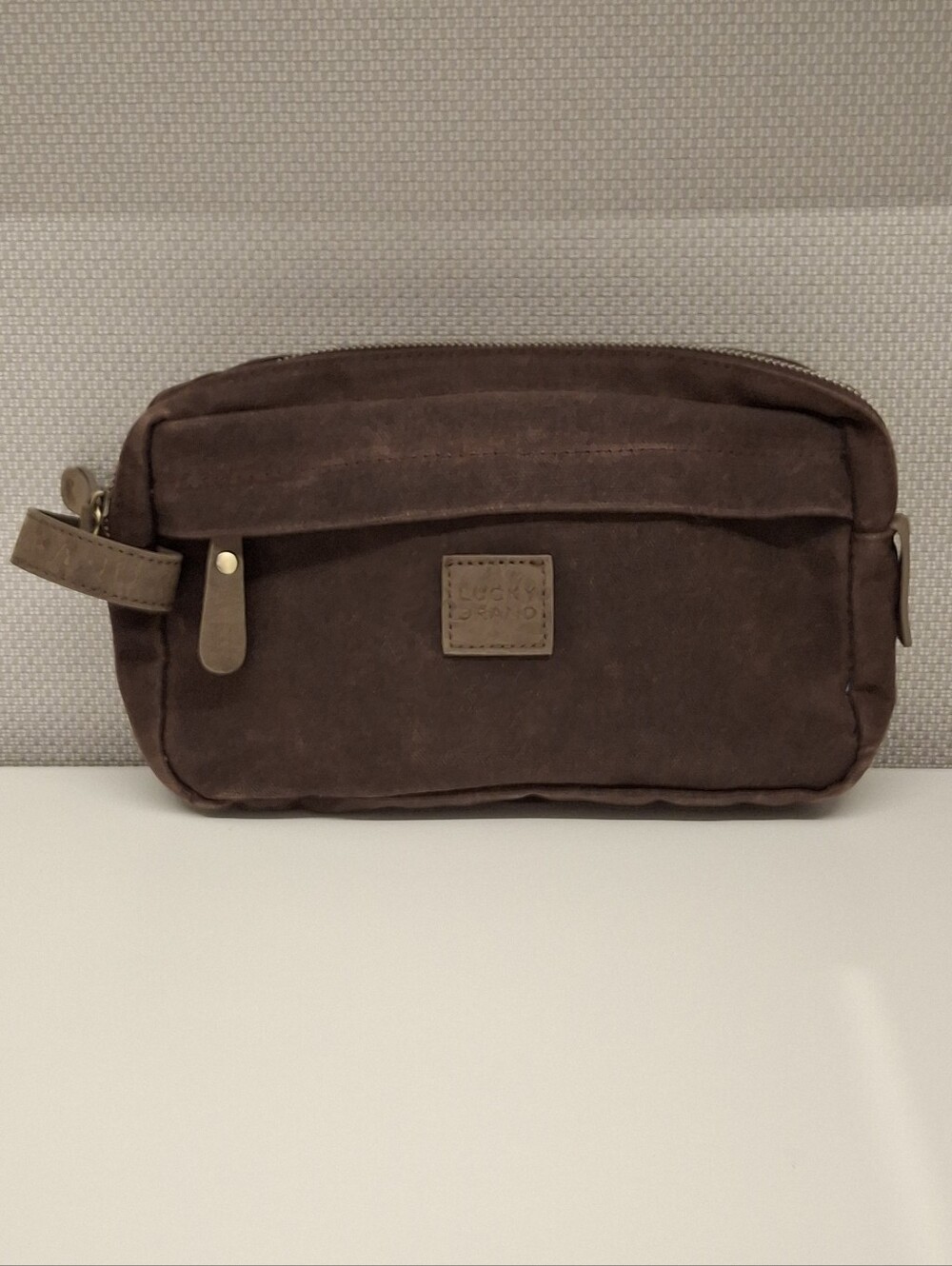 LUCKY BRAND Canvas/Leather Travel Toiletry Bag
